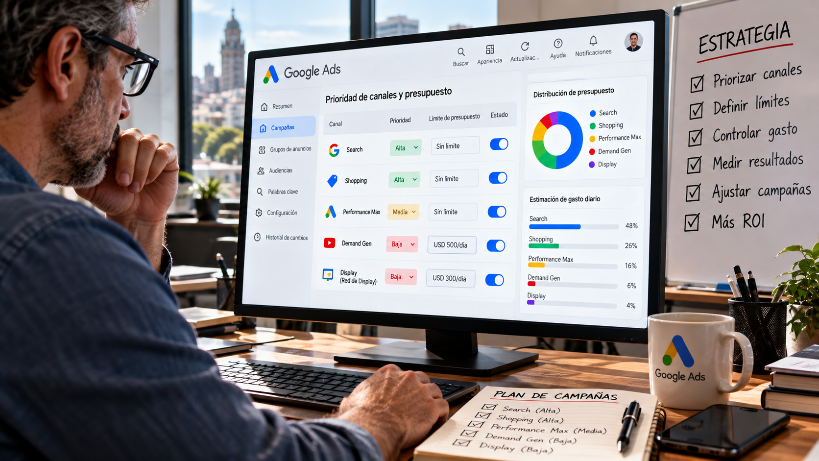 Estrategia de Google Ads en la oficina