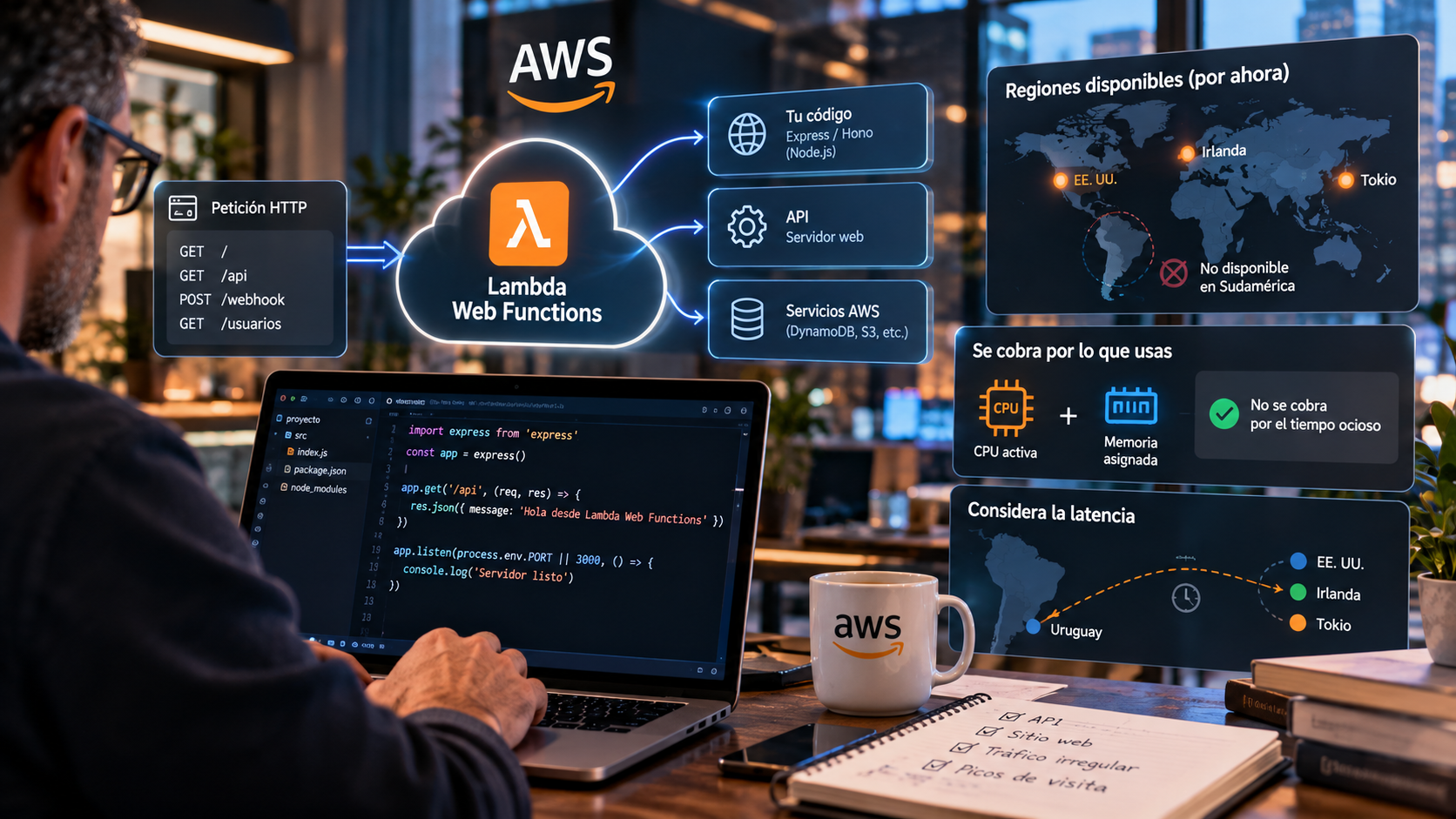 AWS Lambda Web Functions: qué cobra y en qué regiones está