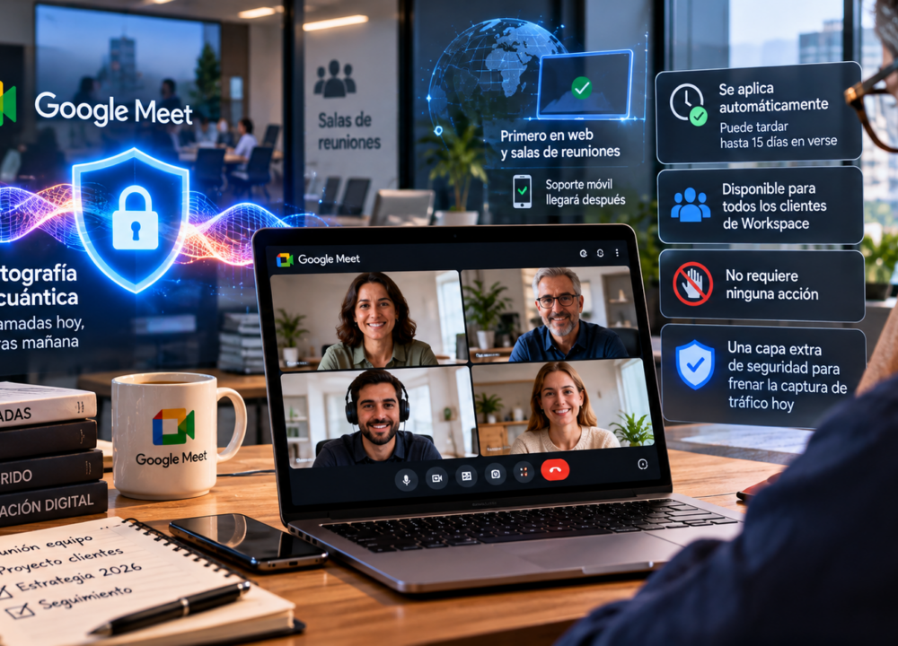Criptografía poscuántica llega a Google Meet: qué cambia