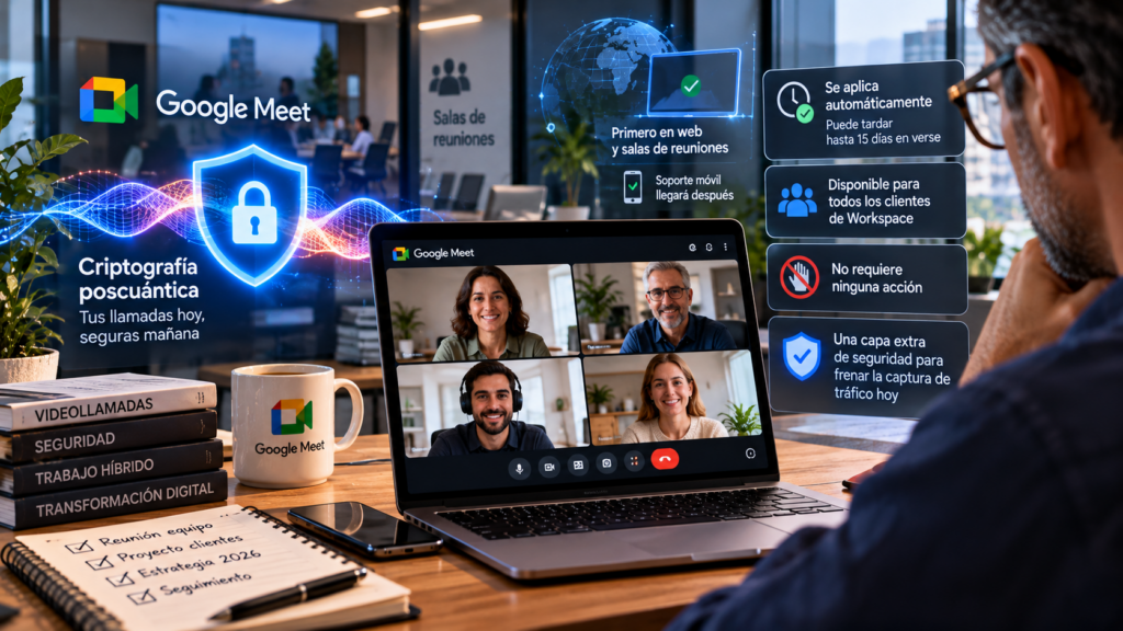 Criptografía poscuántica llega a Google Meet: qué cambia