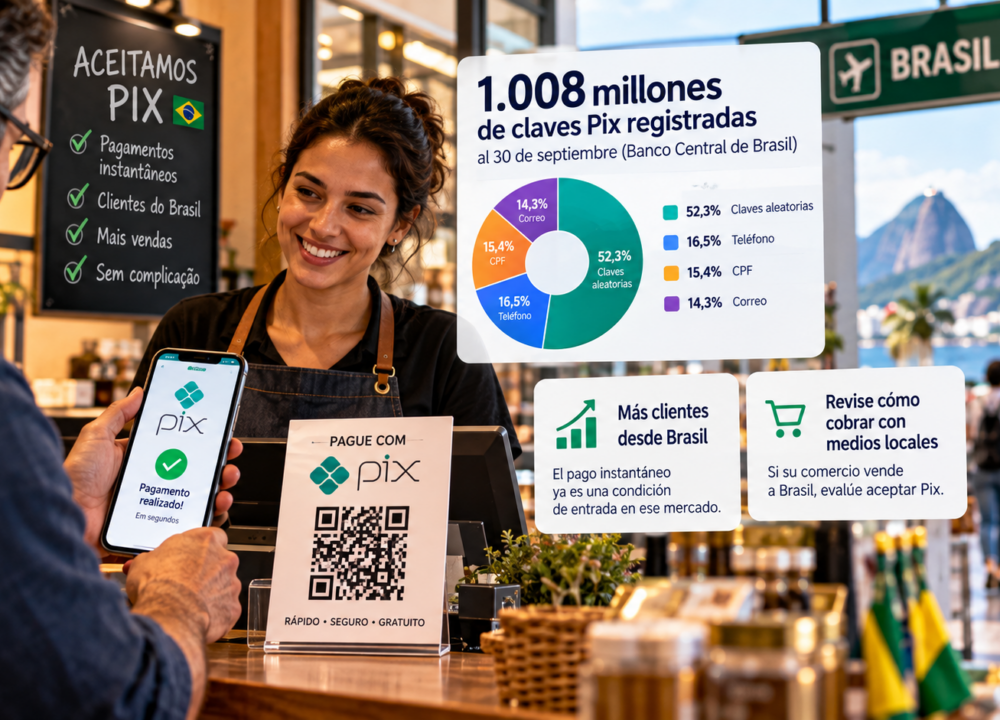 Pix supera 1.000 millones de claves: revise cómo vende a Brasil
