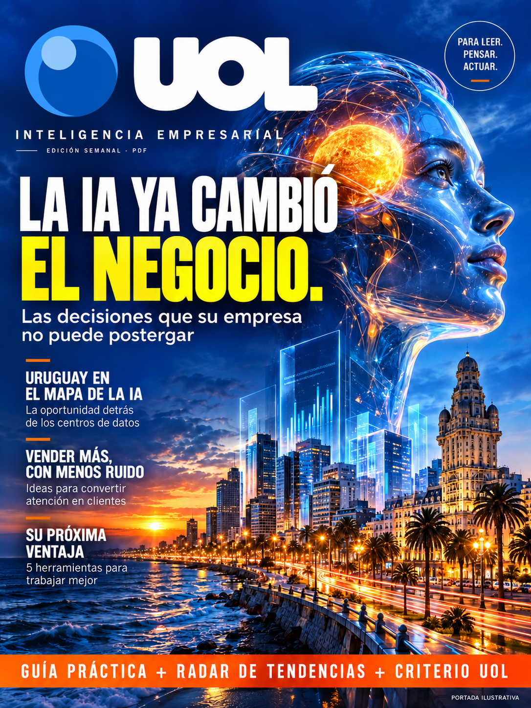 Portada ilustrativa de la Revista quincenal UOL: La IA ya cambió el negocio